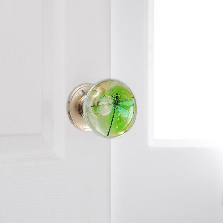 Decorative Orb Door Handle with Clear Resin Art Work Metal Ergonomic Shape Hassle Easy Installation for House
