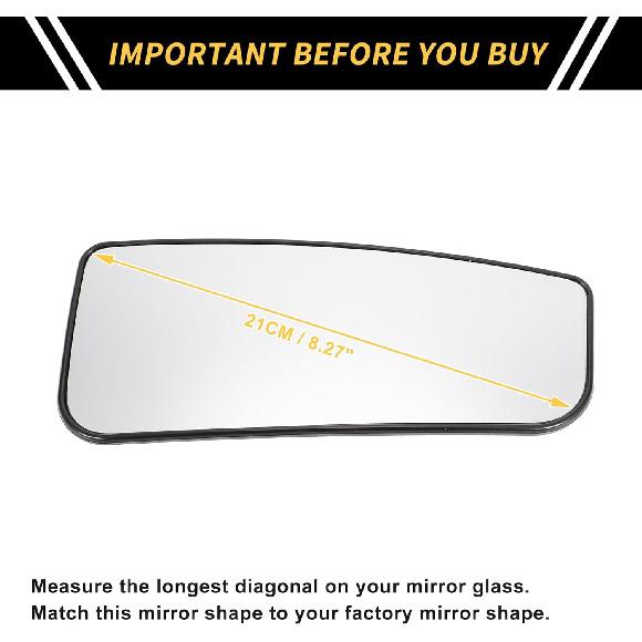 1 Pcs Mirror Glass Replacement for Ford F-250 F-350 Super Duty 2017-2024 Under Right Side W/Backing Plate White No.FL3Z17K707K