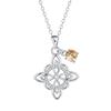 Twelve Zodiac Stones Witch Knot Necklace - Elegant Clavicle Chain Pendant Birthday Gift