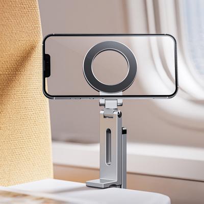 Přenosný magnetický držák na telefon 360° otočný skládací stativ držák na telefon do letadla slitina hliníku držák na mobil pro iPhone 16
