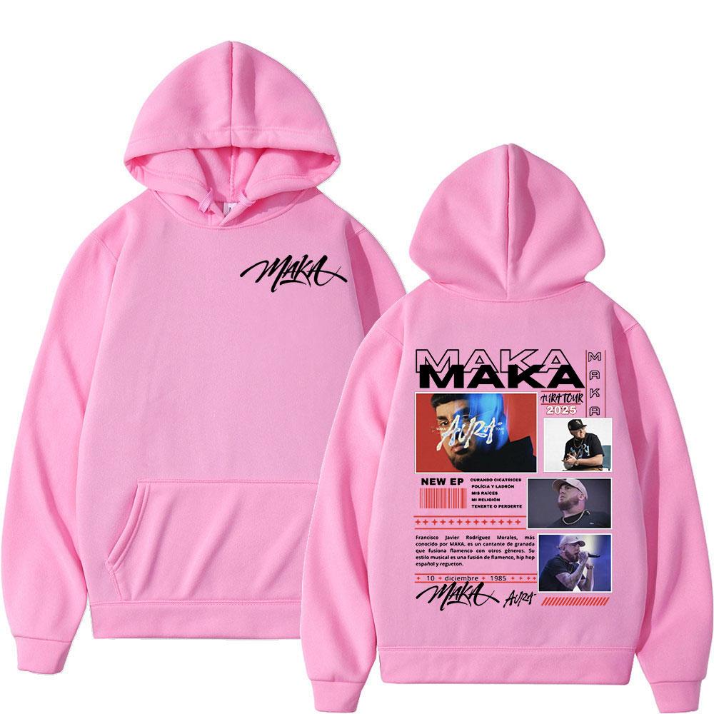 Rapper Maka Aura  Tour Merch Hoodies Men's Women Fashion Hip Hop Hooded Sweatshirts Fans Gift Oversized Pullovers Streetwear