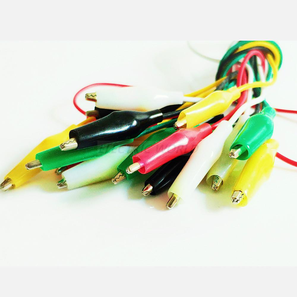 Alligator Clips Electrical Test Lead Roach Clip Test Jumper Wire Connectors Double-ended Cable Connectors Crocodile Clips
