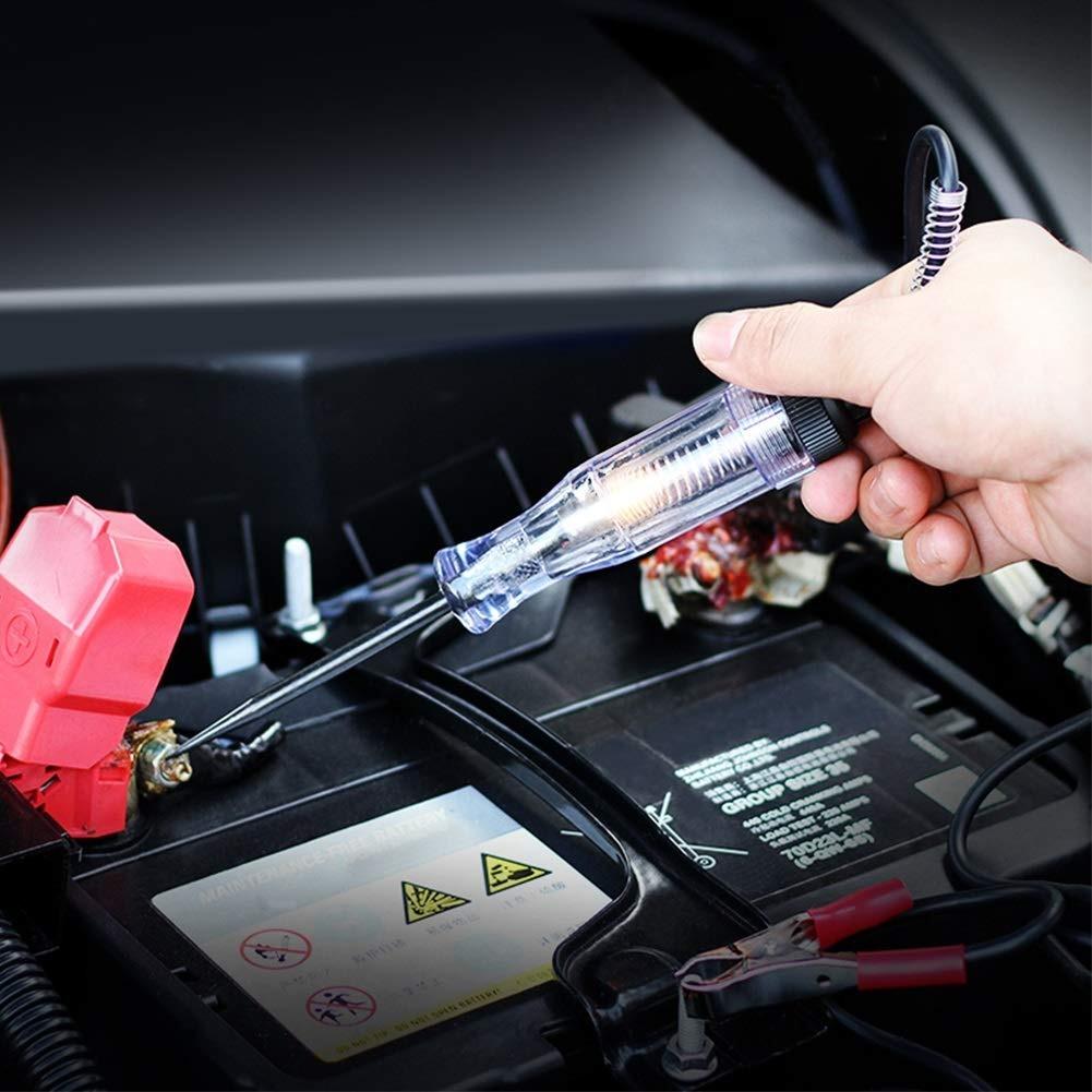 Current Tester Voltage Tester with Indicator Light Voltage Tester Car Lamp with Crocodile Clip DC Electric Circuit Voltage Tester Test Pen 6V 12V 24V