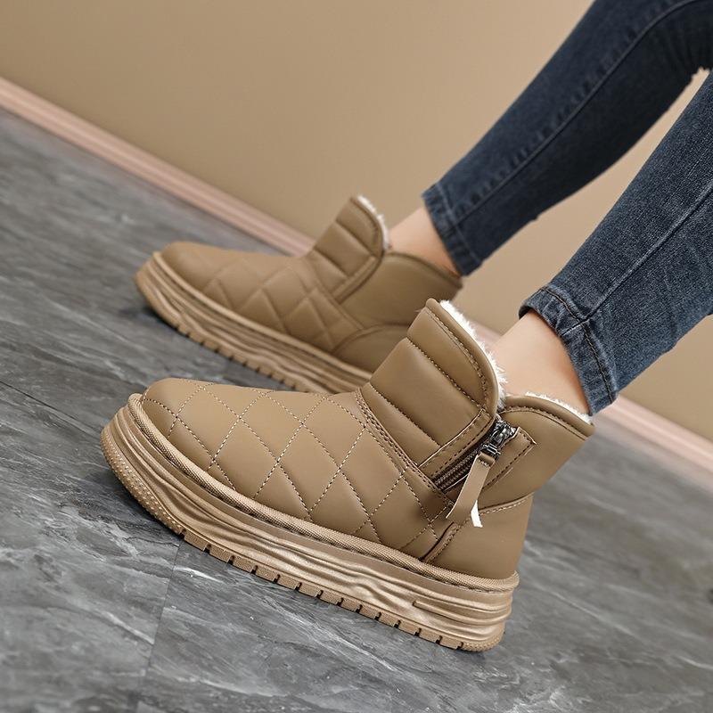 Winter Sleeve Warm Snow Boots Cotton Shoes Fleece Velvet Thick Warm Shoes Waterproof Platform Snow Boots For Women