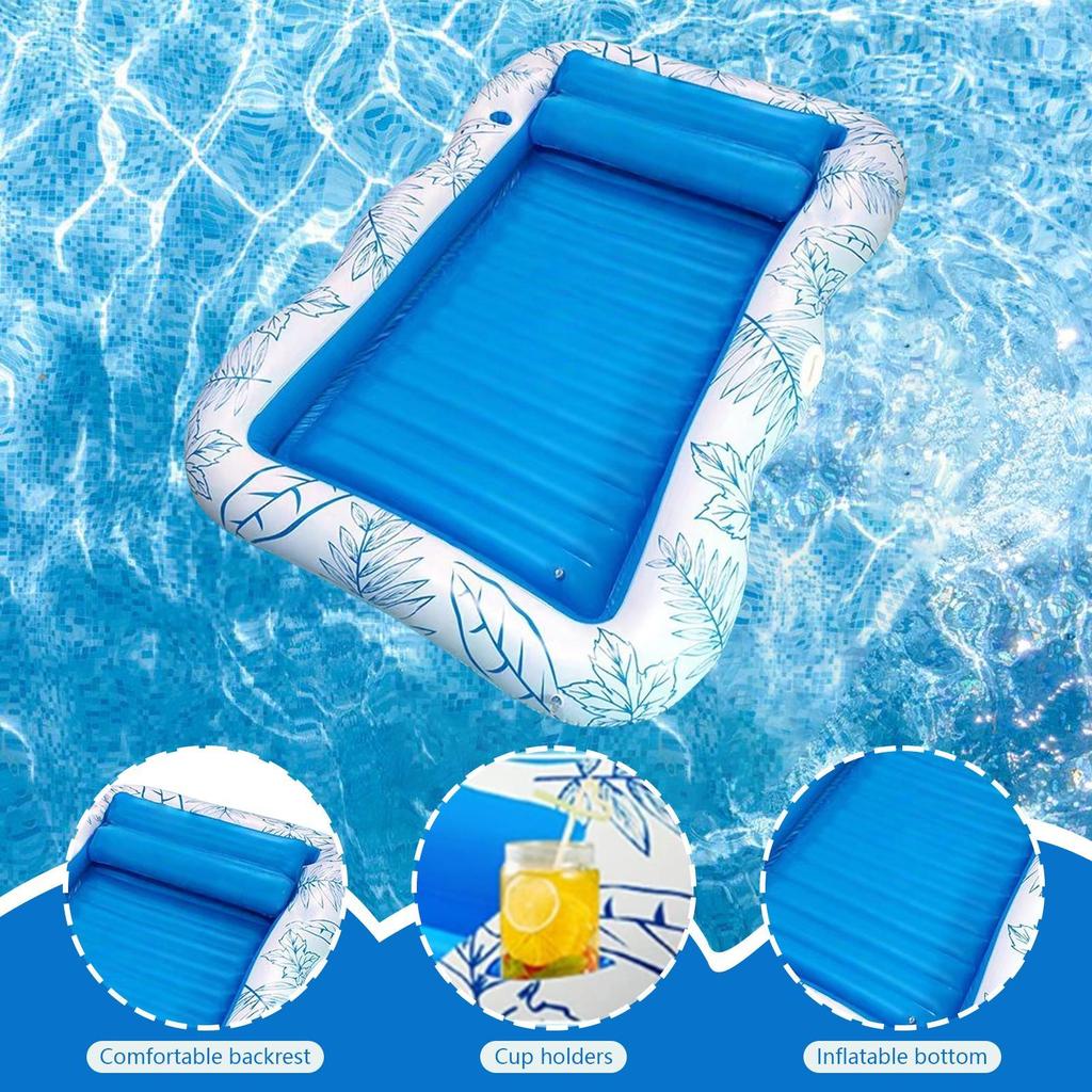 Adult Pool Floats Inflating Water Lounger Mat Soft Lounger  Water Floating Pad Swimming Floating Bed Lounger Beach Air Mattress