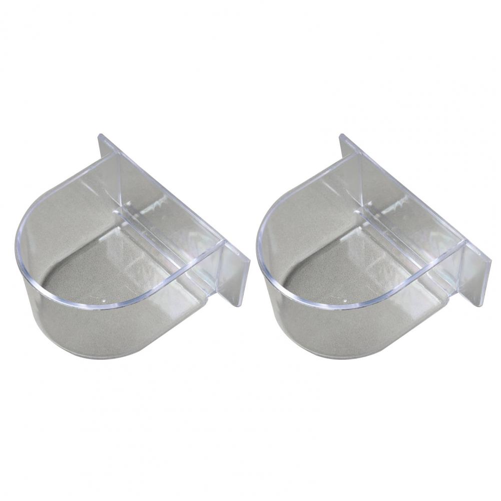 2Pcs Bird Cage Food Boxes Trough Parrot Feeder Hanging Plastic Feeding Cup Cage Food Water Bowl Bird Feeder Pet Accessories