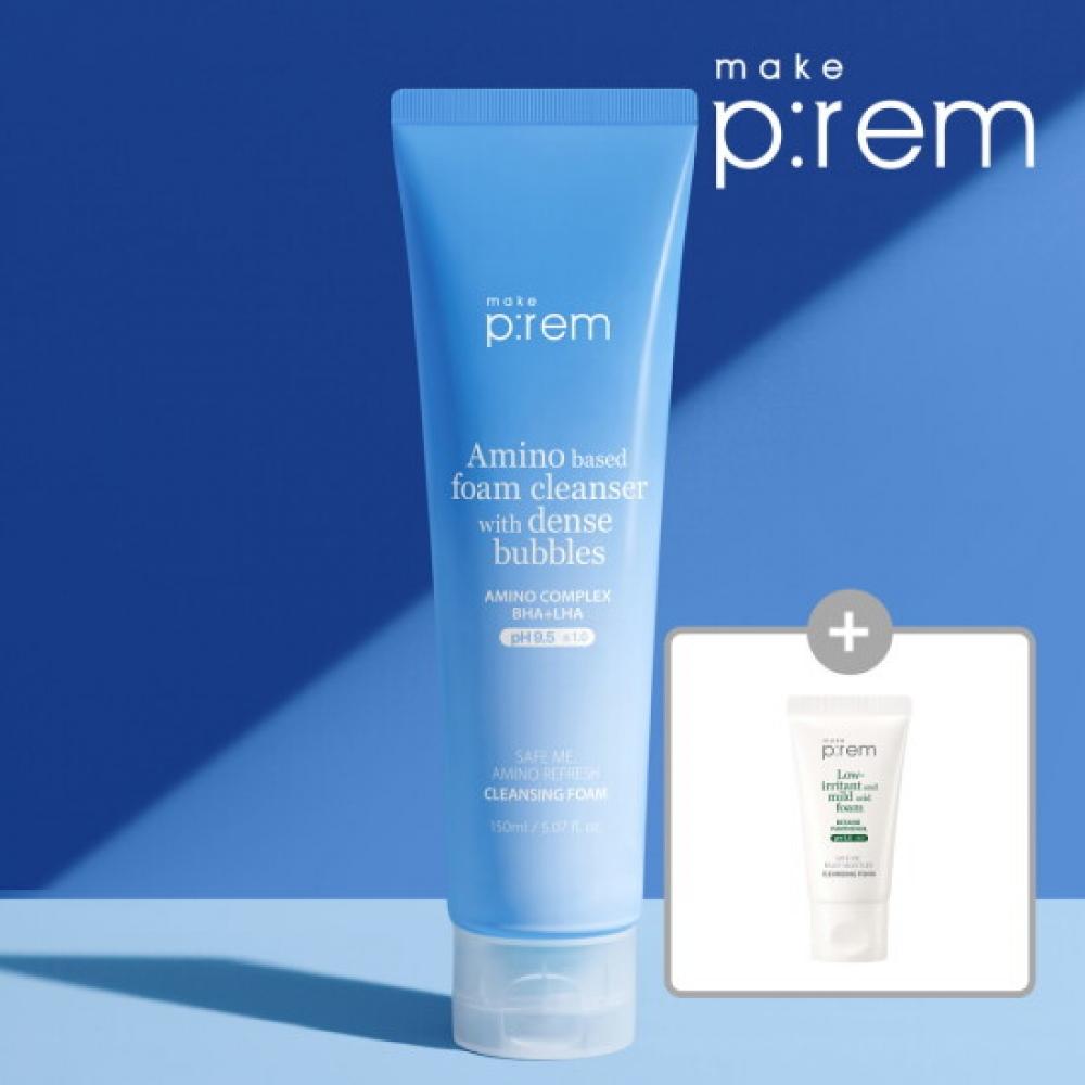 Makeprem Safe Me Amino Refresh Cleansing Foam 150ml Gift Random Sunscreen 10ml