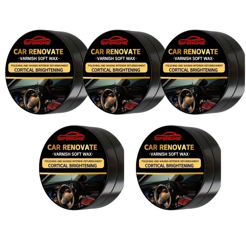 Car Interior Updated Wax and Sponge - Plastic Recovery Agent, Seat Maintenance Paint Soft Wax Suitable for Pu Leather and Tire S
