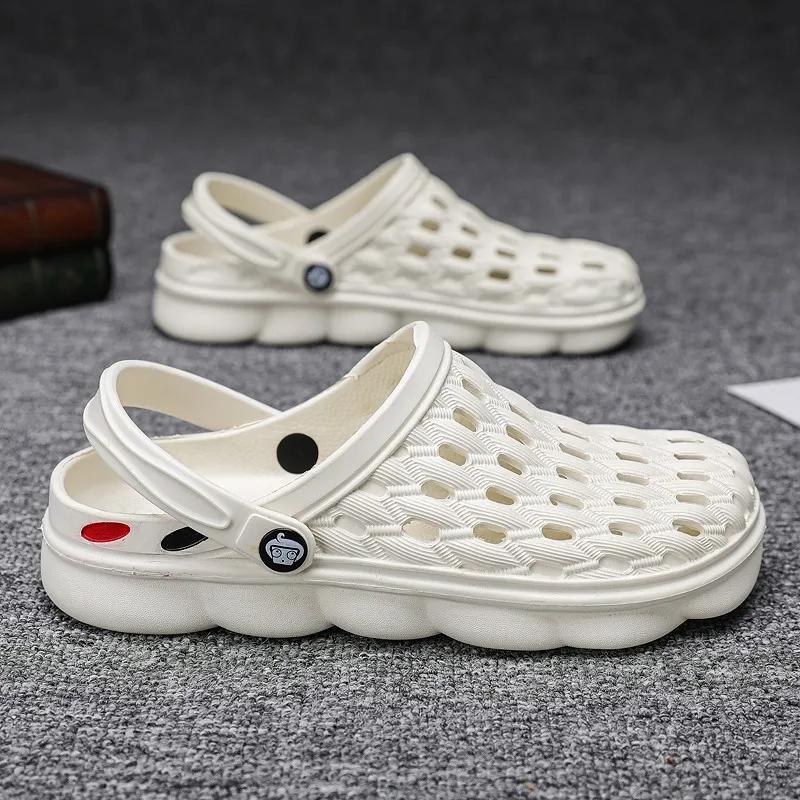Men Shoes Beach Slippers Unisex Hollow Out Casual Couple Beach Sandal Flip Flops Shoes Non-slide Male Water Shoes Mens Slippers