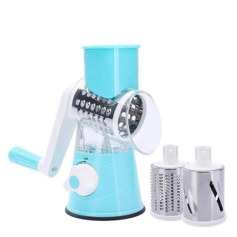 3in1 Rotary Cheese Grater Multifunctional Hand Cranked Vegetable Slicer Cheese Vegetable Shredder With 3 Blades Kitchen Supplies