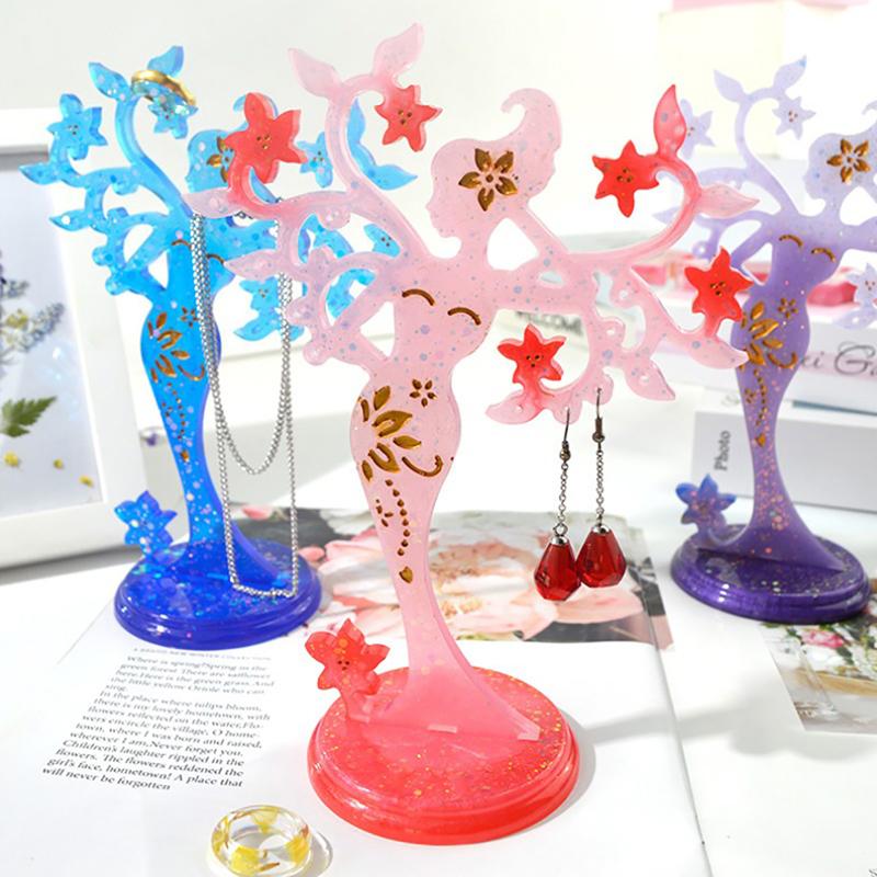 

Craft Jewelry Shelf Mold Pendant Earring Necklace Show Stand Rack Silicone Mold 1
