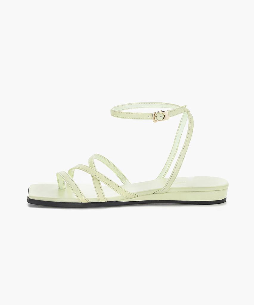 Recur Ecur Cross Detail Ankle Strap Sandals Light Green 1261