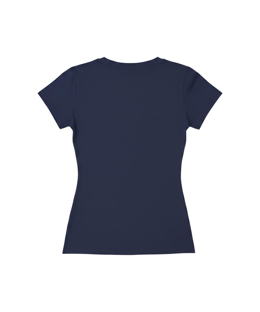 Ssobi What So Semi-Cropped Short Sleeve T-Shirt [Navy]