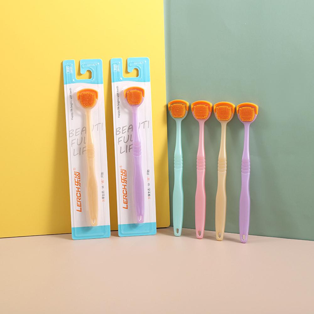 Silicone Tongue Cleaning Brush Random Color Tongue Brush For Oral Care Portable Tongue Cleaner Fresh Breath Mouth Cleaning Tool