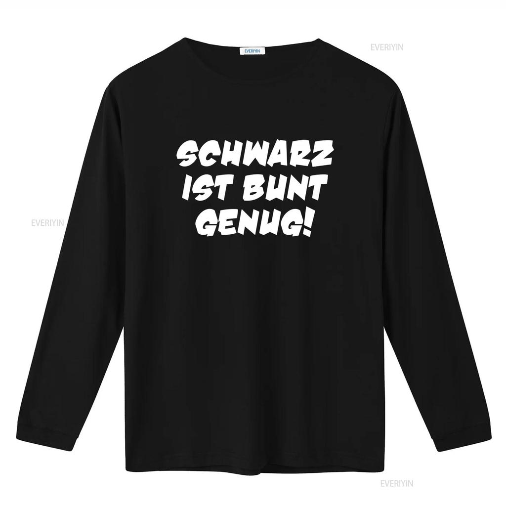 Mens T Shirt Black is Colorful Enough up to 5XL Schwarz Ist Bunt Genug Print vintage Washed homme Casual Stretched graphic