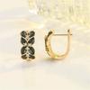 Cute Female White Zircon Stone Infinity Hoop Earrings Vintage Fashion Gold Color Wedding  For Women