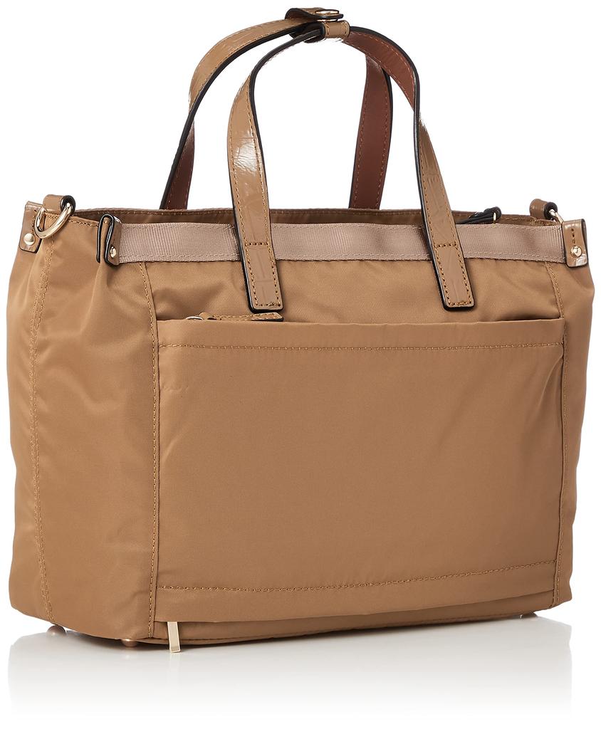 Labagagerie Eco-Friendly Nylon and Embossed Enamel 2-Way Mini Tote Bag, Women's, Beige (21), Free Size, B001701