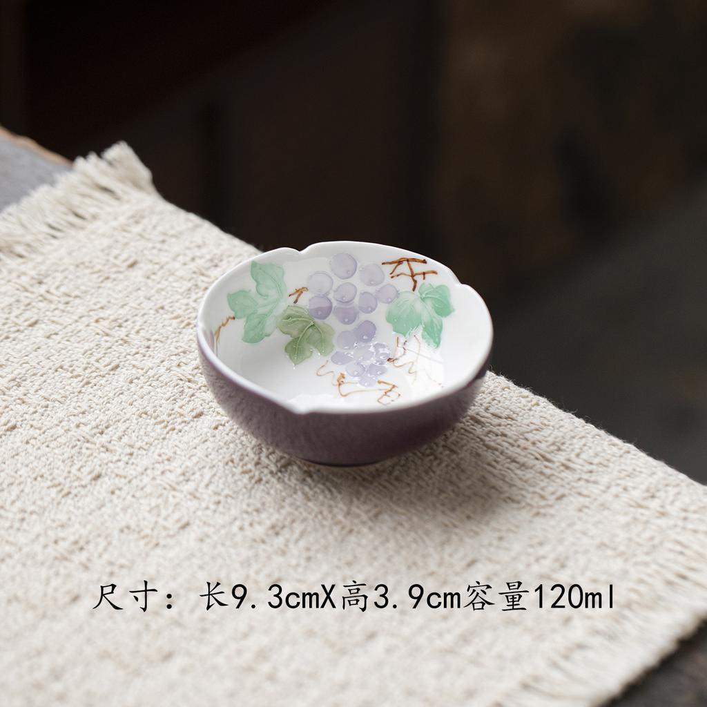 120ml Hand-painted Flower Teacup Elegant Tea Bowl Water Jug Tea-tasting Meditation Cup Chazhan Master Cups Tea Items Collection