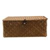 Handcrafted Grass 3pcs Woven Storage Box With Lid Lock Gifts Xmas Hamper Basket