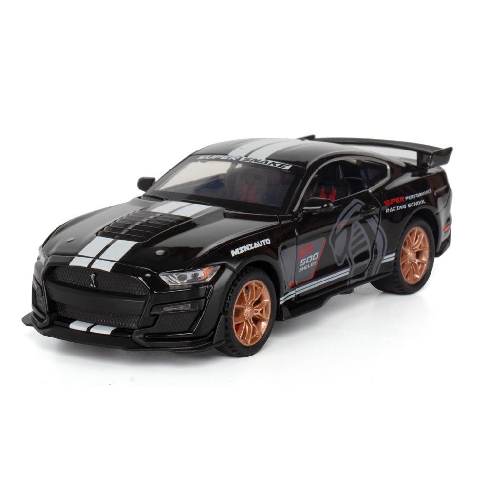 Miniatures 1/32 Ford Mustang Viper GT500 Sports Car Alloy Diecast Model Pull Back Baby Toy Trendy Ornament Boys Birthday Present