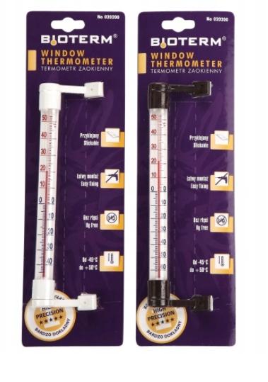 Self-adhesive tubular window thermometer