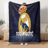 FC Madrid Emblem Flanelldecke, Weiches Polyester, Modernes Design, Ganzjahres für Camping, Reisen, Geschenke für Feiertage oder Geburtstage
