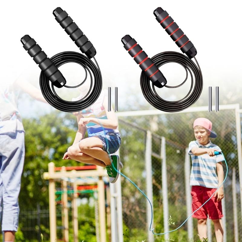 Nonslip Handle Skippings Rope Steel Wire Jump Rope Adjustable Weighted Fitness Exercise Rope for Endurances Training