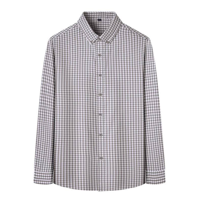 Zhuangji Men s Plaid Long Sleeve Shirt 2XL