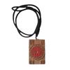 Red Sandalwood Jujube Mountain Ghost Flower Coin Pendant with Inlaid Yatsuhashi and Bagua Safety Charm.