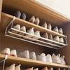 Adjustable Shoe Rack Under-Shelf Holder With Hanging Basket For Home Shoe Cabinet Space-Saving Layered Organizer