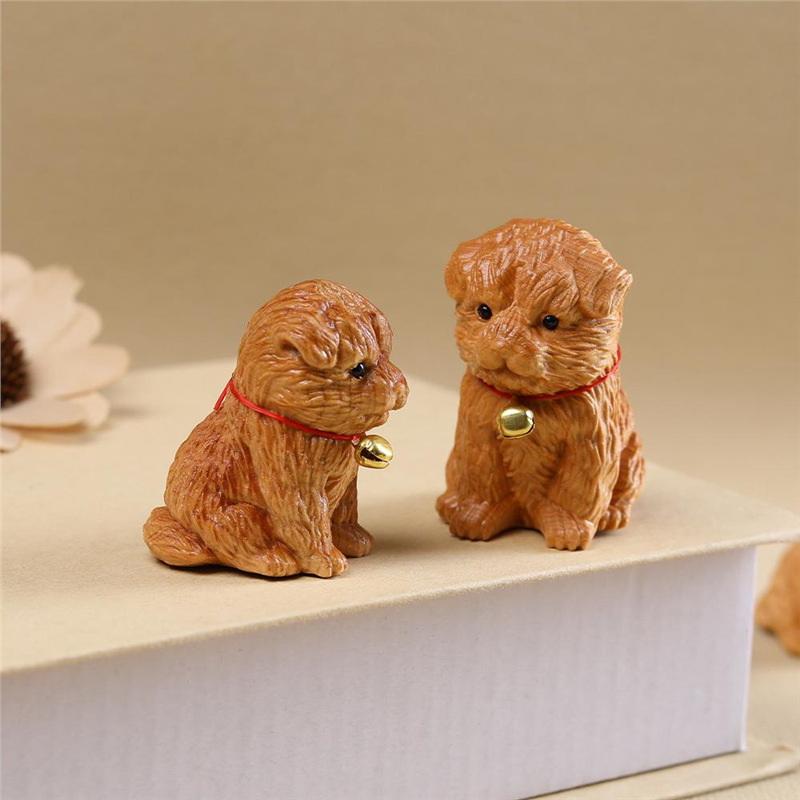 Träsnideri Valp Handhållen Bit Träsnideri Zodiak Sött Djur Pastoral Hund Välmående Rikedom Kulturella Ornament