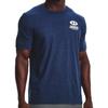 Under Armour Dopamine Round Neck Fitted Sports T-Shirt With Letter Logo Barcode Print Men Tops Blue 1370527-408