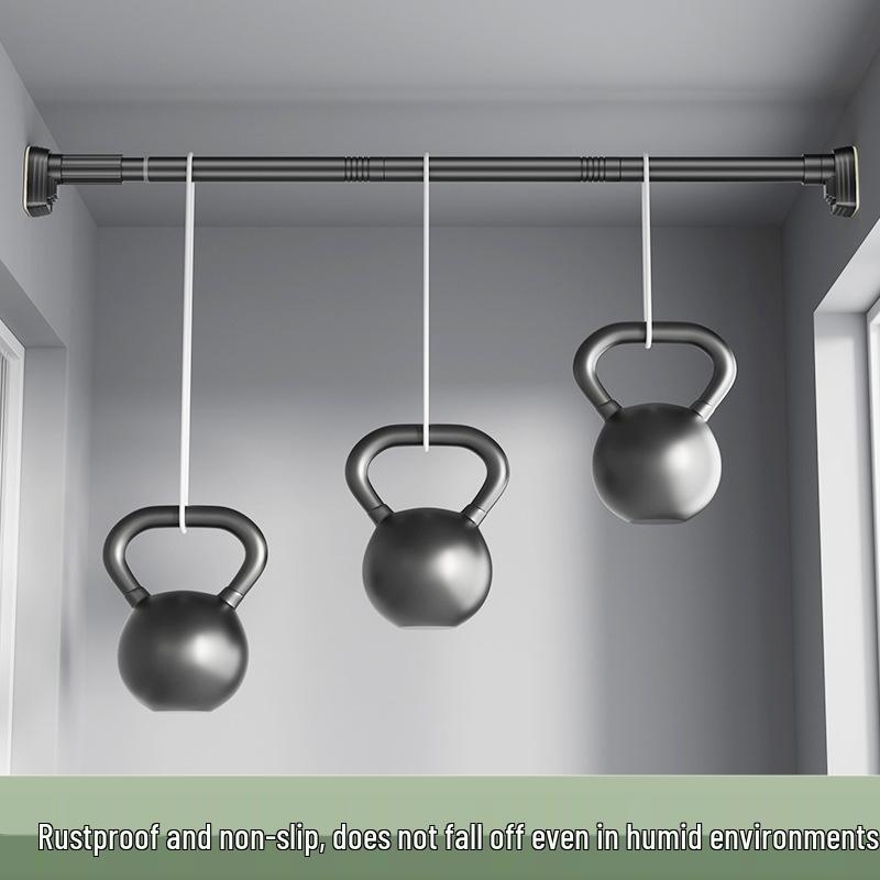Retractable Stainless Steel Clothesline & Shower Curtain Rod Combo for Balcony and Bathroom