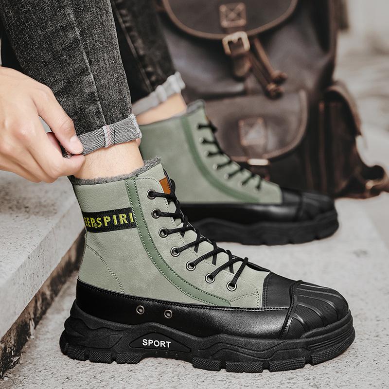 Winter Boots for Men lace up Comfort Men's casual Sneakers Shoes Autumn Outdoor Shoes Brands 2024 with fur Ankle Boots Shoes