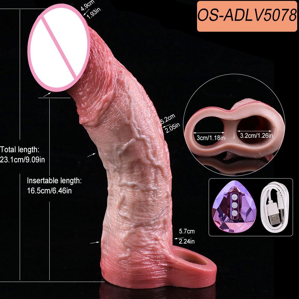 SXXY Skin Feeling Wireless Control Vibrating Penis Sleeve Cock Ring Girth Increase Sheath Extender Vaginal Anal G-Spot