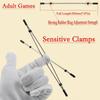 Double Bar Adjustable BDSM Play Extreme Steel Nipple Clamps with Silding Tensioner Sex Toys for Women