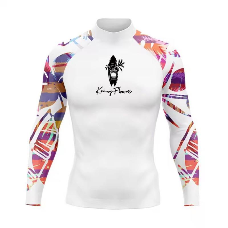 Mens Long Sleeve Rash Guard Set UV Protection Quick Dry Snorkeling Surfing Suit Beach Vacation