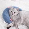 U-Shaped Pet Pillow Cat Neck Support Pillow Soft Fluffy Cat Calming Pillow with Cute Patterns Half Donut Cuddle Pillow for Cats And Small Dogs
