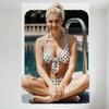 Sexy Blonde Woman In Polka Dot Bikini High Ponytail Poolside Tin Sign - Vintage Metal Wall Decor for Outdoor Pool Bar Pub Home 8