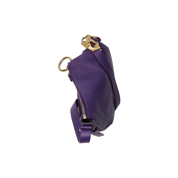 Burberry Knight Verstellbarer Riemen Einfarbige Kalbsleder-Tote-Schultertasche Damen Taschen Lila 80776301