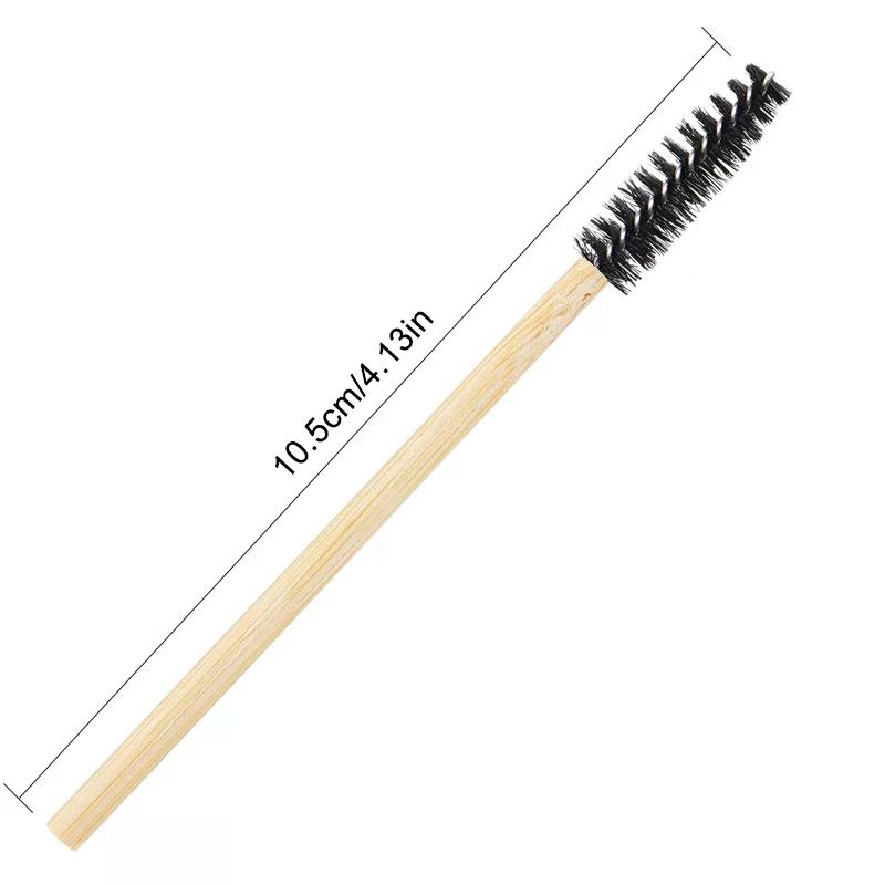 50 stk. Bambushåndtag Vippebørste Makeupbørste Vippeforlængelse Mascara-pinde Applikatorer Øjenvippebukker Kam Makeupværktøj