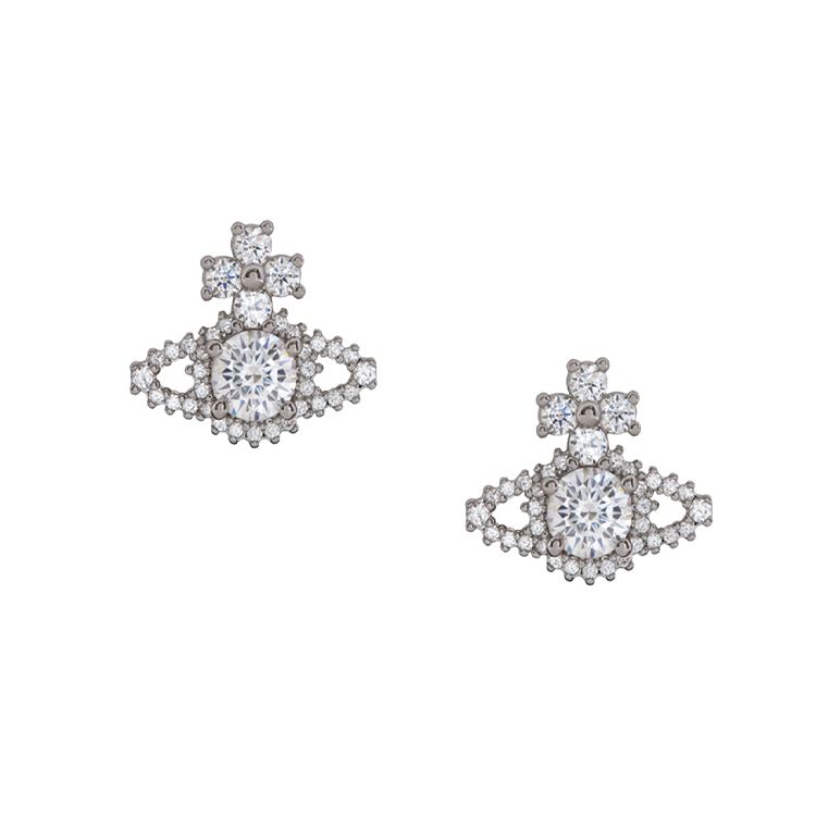 Vivienne Westwood Valentina Saturn Shining Decoration Brass Earrings Women earrings Silver 6201010102P102P102