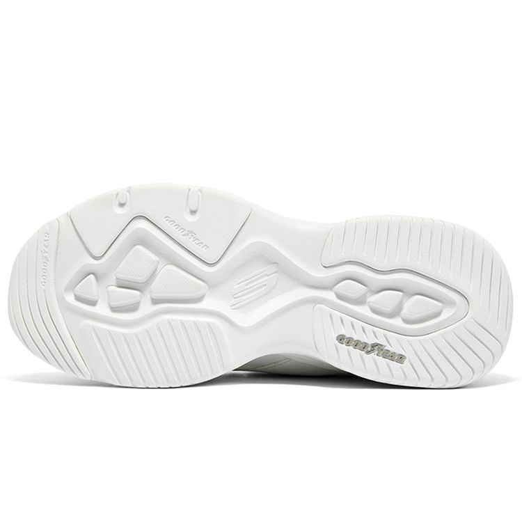 Skechers DLites 4.0 Fabric Synthetic Leather Comfortable Shock Absorption Low-Top Dad Shoes Women Sneaker White 149492-WGY