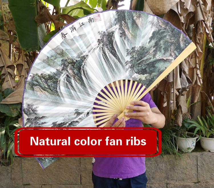 

Китайский декоративный веер большой настенный из бумаги сюань подарочный веер ручной работы веера для гостиной домашнего офиса декоративные пейзажные веера 50x88cm