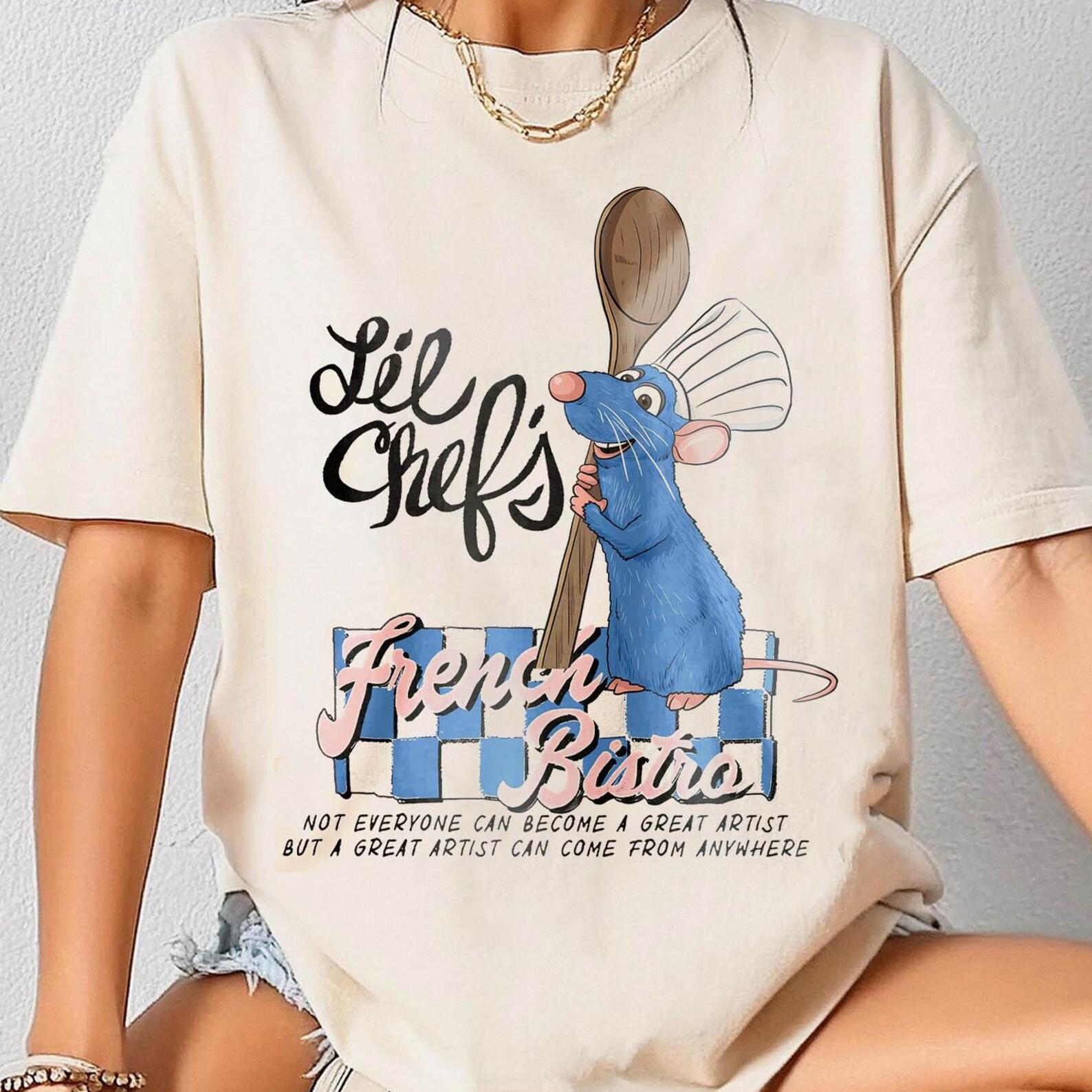 Comfort Colors Ratatouille Remy Shirt, Anyone Can Cook Disney Pixar Tee, Little Chef Gusteau’s Design, Paris Foodie Gift for Disney Fans S