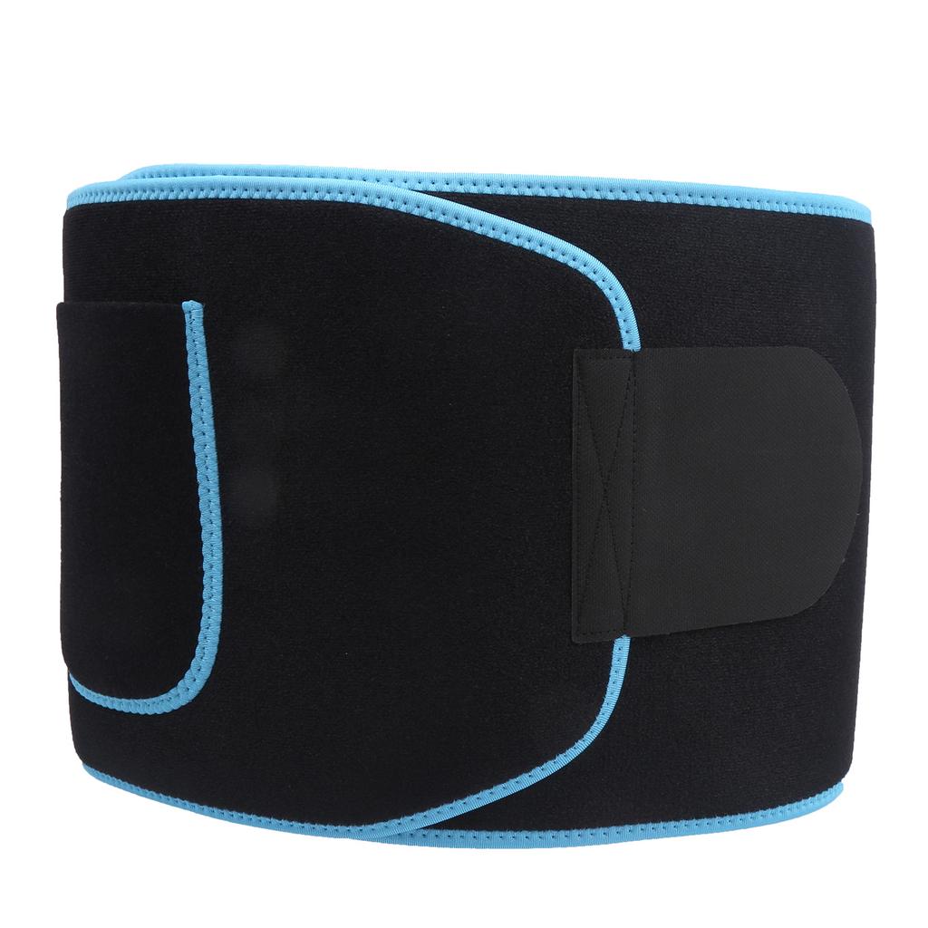 Waist Support Trimmer Belt Elastic Sports Fitness Waistband   Body Brace 124 X 23cm(Black Blue )
