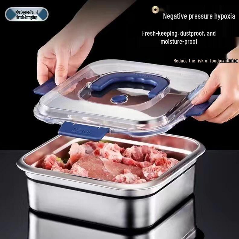Pojemny, hermetyczny lunchbox ze stali nierdzewnej z pokrywką - Przenośny pojemnik do przechowywania żywności