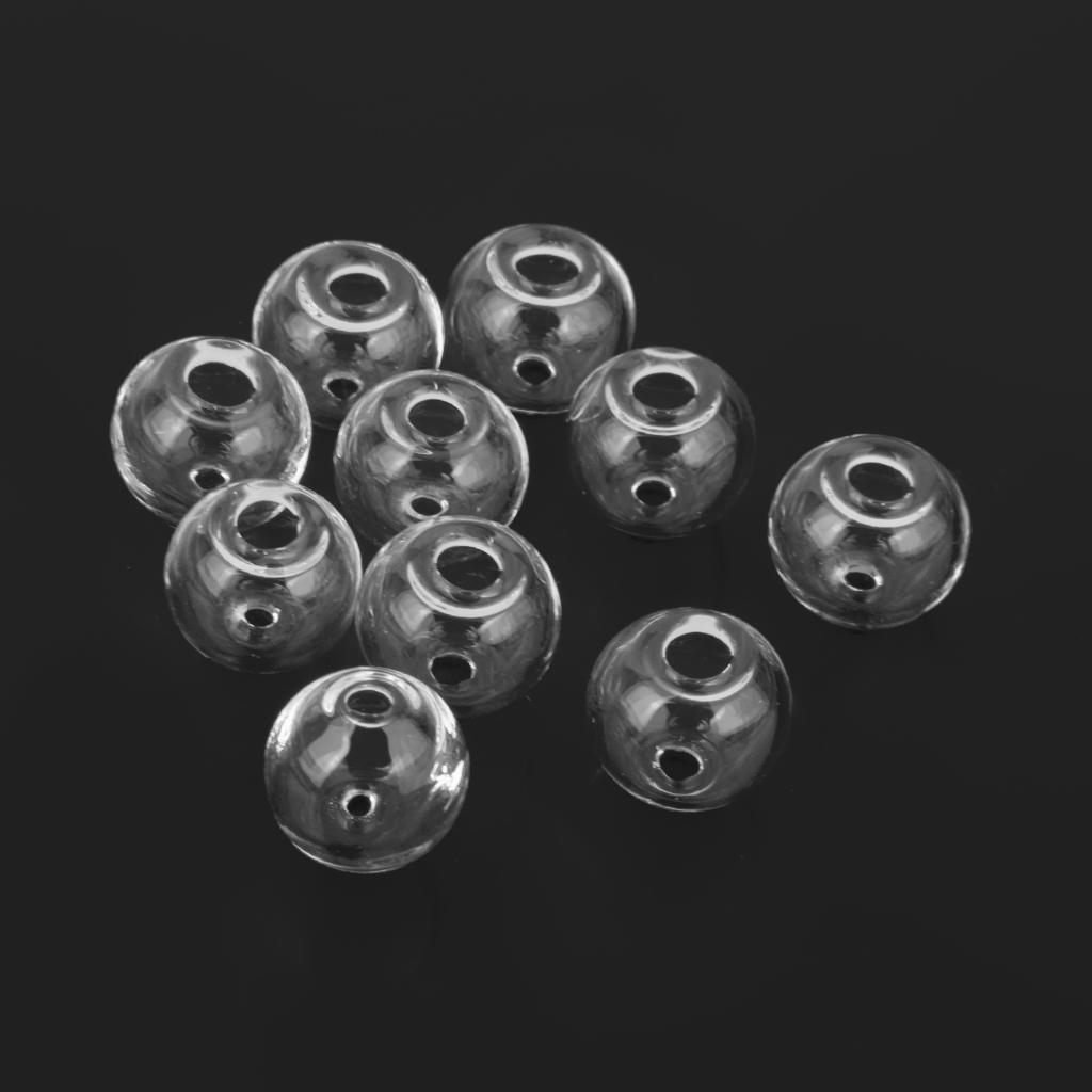 10Pcs Mini Empty Glass Ball Bottles Pendant Wish Findings Clear 12mm