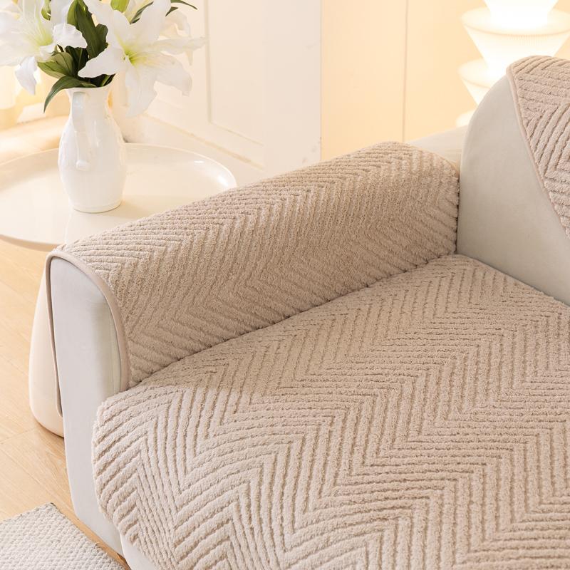 Plush Sofa Cushion Suitable for All Seasons Simple and Modern Dust-proof Sofa Cover for Living Room and Bedroom Decoration