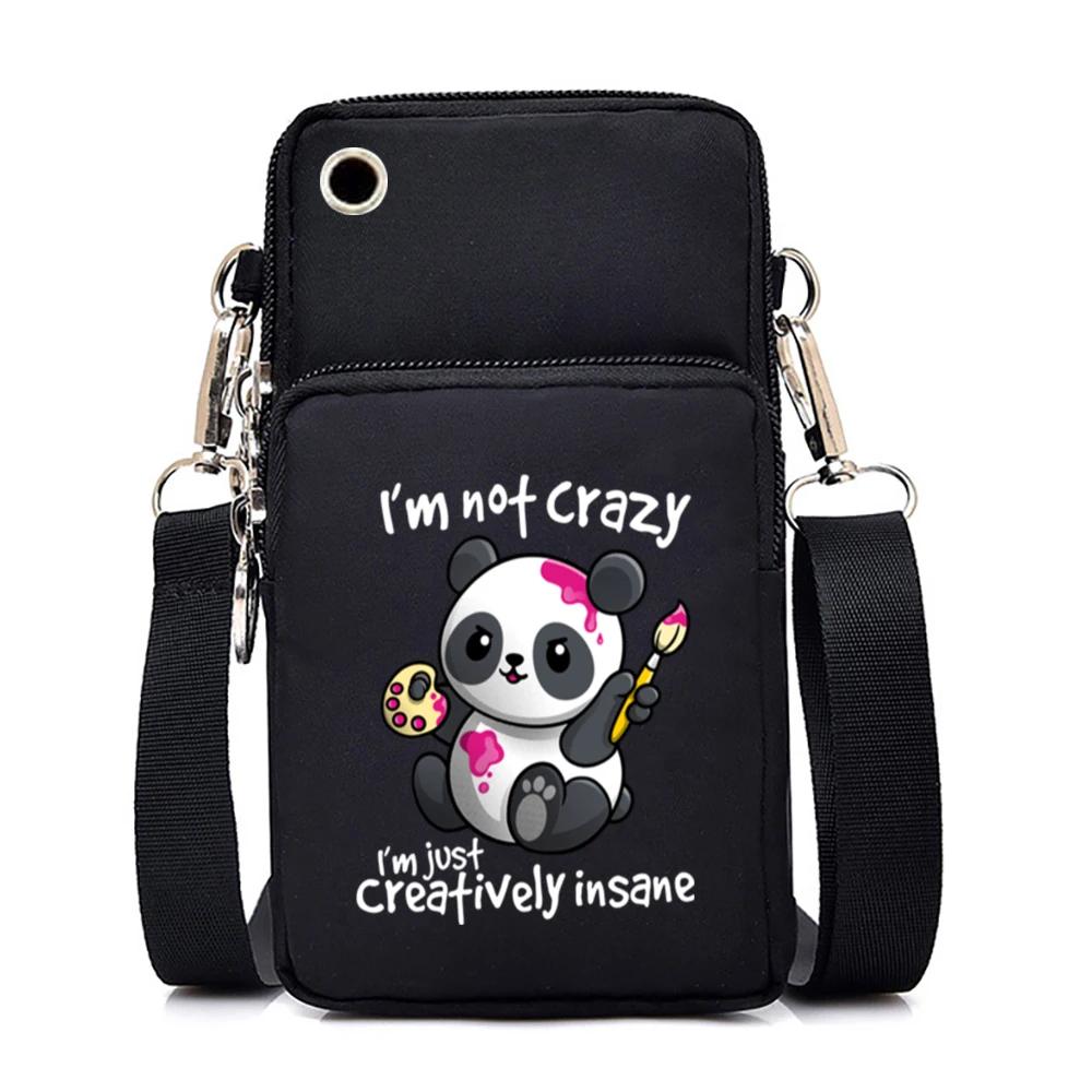 

Жіноча сумка для телефону з мультфільмом. Сумка-гаманець Panda. Сумка для телефону унісекс зелений